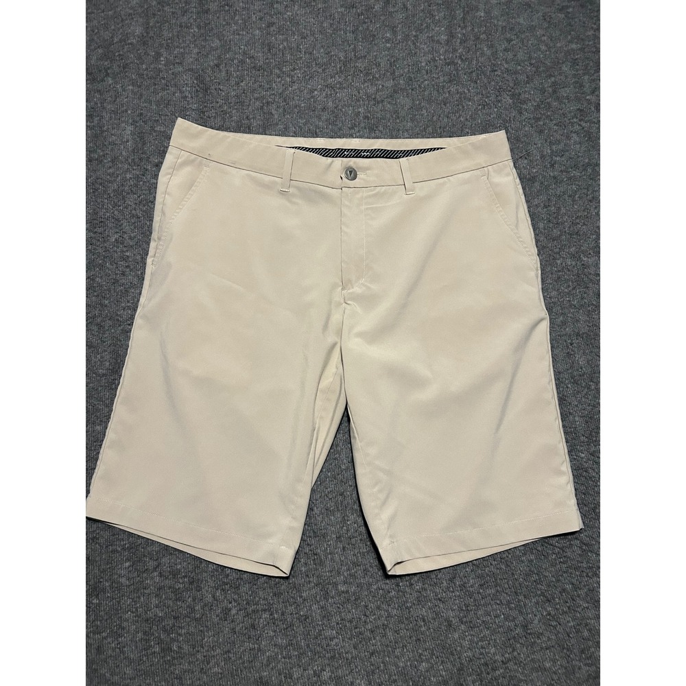 Primo golf shorts performance stretch beige mens fit 36 (tag 38) 11" inseam